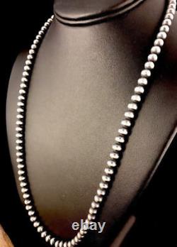 Native American Navajo Pearls Collier En Argent Sterling De 6mm 16-32