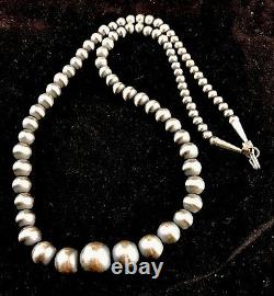 Native American Navajo Pearls Diplôme Sterling Silver Collier De Perles 21vente A8