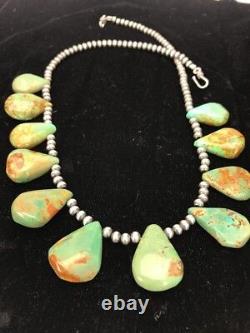 Native American Navajo Pearls St Silver Royston Collier Turquoise D S427