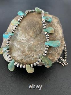 Native American Navajo Pearls Sterling Silver Royston Turquoise Collier 02185