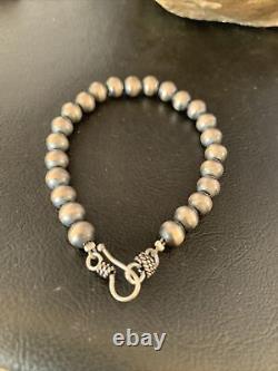 Native American Navajo Perles 7mm Perles 7 Sterling Bracelet En Argent 14180