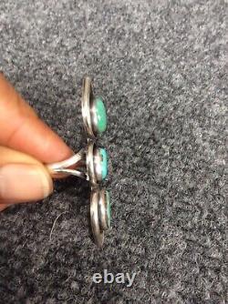 Native American Navajo Sterling Argent Turquoise Bague Taille 6