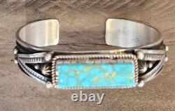 Native American Navajo Sterling Silver & Turquoise Cuff Bracelet Albert Jake