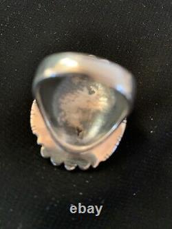 Native American Navajo Sterling Silver White Buffalo Turquoise Ring Set 11 3226