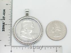 Native American Sterling Silver 1⁄2-dollar Pendentif Par Navajo Artisan Merle House