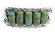 Native American Sterling Silver Navajo Handmade Turquoise Leaf Cuff Bracelet