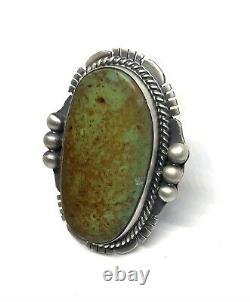 Native American Sterling Silver Navajo Taille De Bague Naturelle Turquoise 7,75