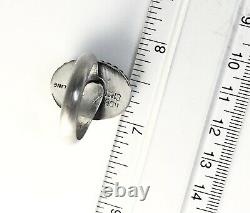Native American Sterling Silver Navajo White Buffalo Bague Taille 9 Réglable