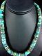 Native American Turquoise 8 Mm 20 Heishi Collier De Perles D'argent Sterling 1135