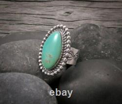 Native American Vintage Navajo Sterling Silver Royston Turquoise Taille De L'anneau 8.5