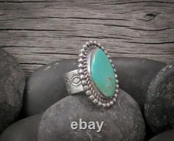 Native American Vintage Navajo Sterling Silver Royston Turquoise Taille De L'anneau 8.5