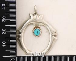 Navajo Argent 925 Naja Sable Coulé Turquoise Fait Main Artiste Amérindien C. Années 80 Navajo Argent 925 Naja Sable Coulé Turquoise Fait Main Artiste Amérindien C. Années 80