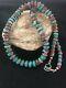 Navajo Hommes Native American Sterling Silver Heishi Turquoise Collier De Corail 8506