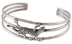Navajo Native American Gecko Bracelet En Argent Sterling De Thompson Sku230517