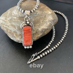 Navajo Native American Sterling Silver Spiny Oyster Collier Pendentif Cadeau 10914