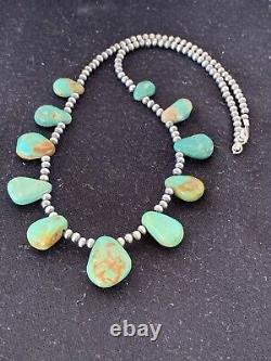 Navajo Pearls Sterling Silver Royston Collier Turquoise 00482