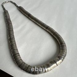 Navajo Silver Bendable Snake Twist Collier Vtg Native American Beautiful 21