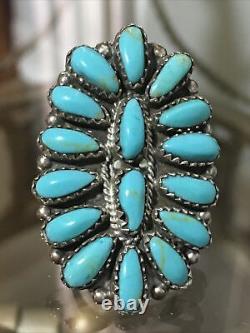 Navajo Sterling P. Jones Cluster Ring Turquoise