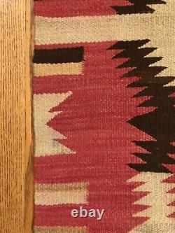 Nice Vintage Antique Navajo Indien Amérindien Tissage Rug Ou Mat