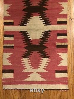 Nice Vintage Antique Navajo Indien Amérindien Tissage Rug Ou Mat