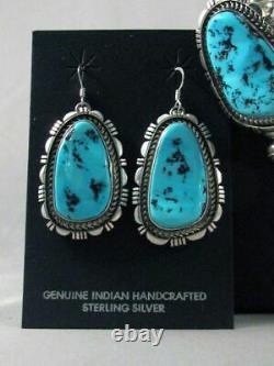 Nouveau 33 Pouces Native American Navajo Turquoise Collier + Boucles D'oreilles Richard Curley
