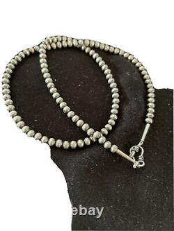 Nwot Native American Navajo Pearls 5mm Perles En Argent Sterling Collier 20 Vente