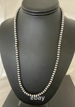 Nwot Native American Navajo Pearls 5mm Perles En Argent Sterling Collier 20 Vente