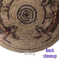 Panier Kokopelli Pictural enroulé Navajo amérindien de 15 pouces de diamètre fait main