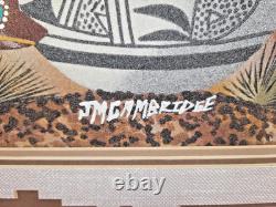 Peinture de sable Navajo amérindienne Kachina Thunder River signée James Cambridge