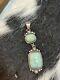 Pendentif Navajo Amérindien En Argent Sterling Avec Turquoise Royston De Scott Skeets