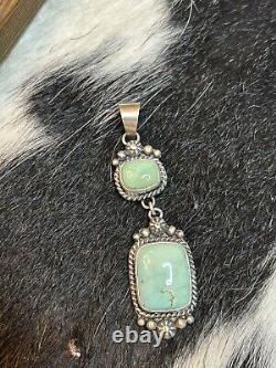 Pendentif Navajo Amérindien en argent sterling avec turquoise Royston de Scott Skeets