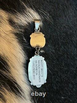 Pendentif Navajo Amérindien en argent sterling avec turquoise Royston de Scott Skeets