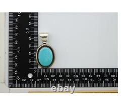 Pendentif Navajo en argent 925 avec turquoise naturelle fait main par un artiste amérindien C80s