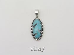 Pendentif amérindien Navajo fait main en argent sterling et turquoise gobber