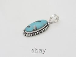 Pendentif amérindien Navajo fait main en argent sterling et turquoise gobber