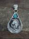 Pendentif Am&eacute;rindien En Argent Sterling Et Turquoise En Forme De Cheval Morgan
