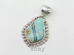 Pendentif amérindien en argent sterling et turquoise par la Navajo Eloise Richards