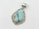 Pendentif Am&eacute;rindien En Argent Sterling Et Turquoise Par La Navajo Eloise Richards
