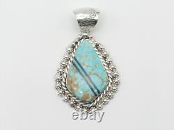 Pendentif amérindien en argent sterling et turquoise par la Navajo Eloise Richards