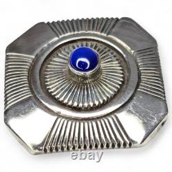 Pendentif-broche en argent sterling et lapis-lazuli, amérindien Navajo Leonard Nez