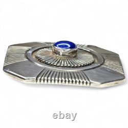 Pendentif-broche en argent sterling et lapis-lazuli, amérindien Navajo Leonard Nez