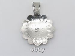 Pendentif concho en argent sterling et turquoise fait main amérindien Navajo