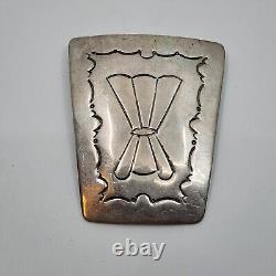 Pendentif de bolo en argent sterling estampillé à la main, amérindien Navajo