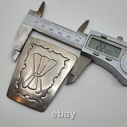Pendentif de bolo en argent sterling estampillé à la main, amérindien Navajo