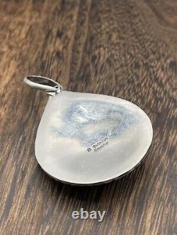 Pendentif en argent fait main Navajo amérindien avec cluster de turquoise naturelle