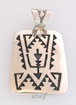 Pendentif en argent fait main par Rosco Scott, Navajo Amérindien