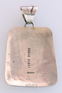 Pendentif en argent fait main par Rosco Scott, Navajo Amérindien