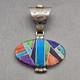 Pendentif En Argent Sterling Navajo Yazzie En Inlay Multi-pierres Estampillé Des Amérindiens