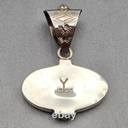 Pendentif en argent sterling Navajo Yazzie en inlay multi-pierres estampillé des Amérindiens
