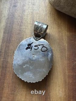 Pendentif en argent sterling Navajo amérindien avec onyx noir, cadeau d'Etta Enditto